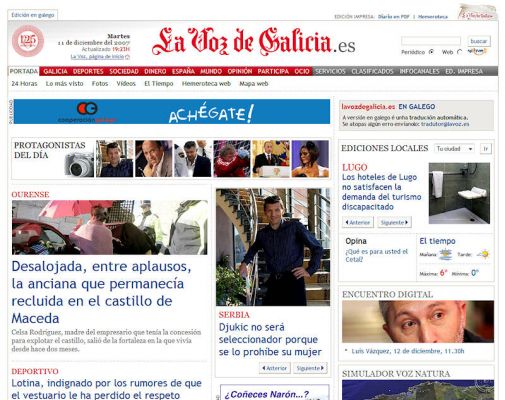 Portada Voz Galicia Desalojo Castillo